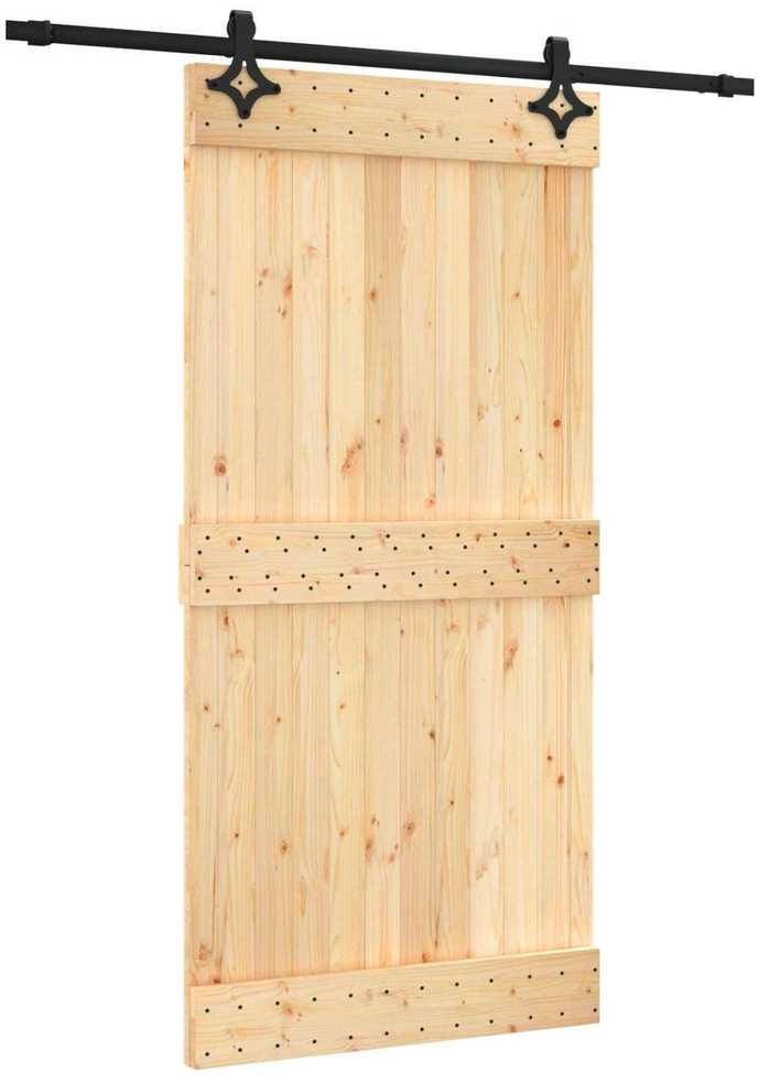 Slankios durys 100 x 210 cm Natūrali ir juoda