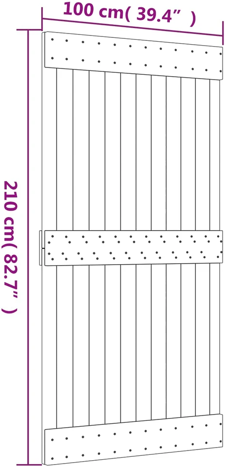 Slankios durys Natūrali ir juoda 100 x 210 cm