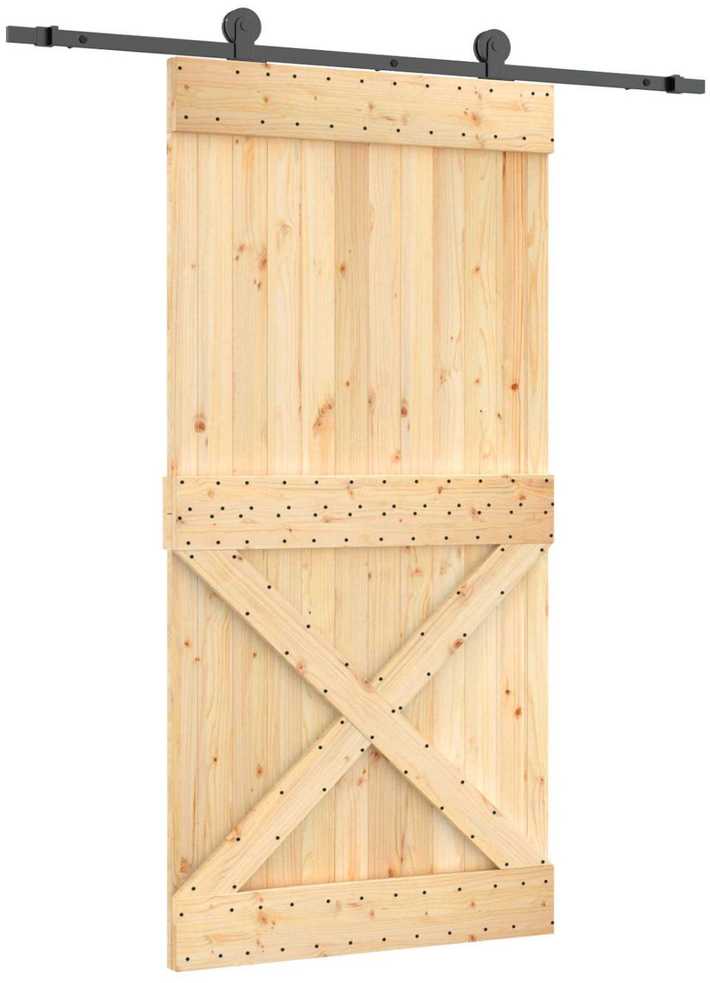 Slankios durys 100 x 210 cm Natūrali ir juoda