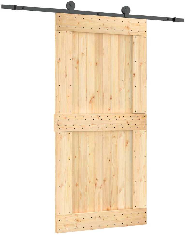 Slankios durys 100 x 210 cm Natūrali ir juoda