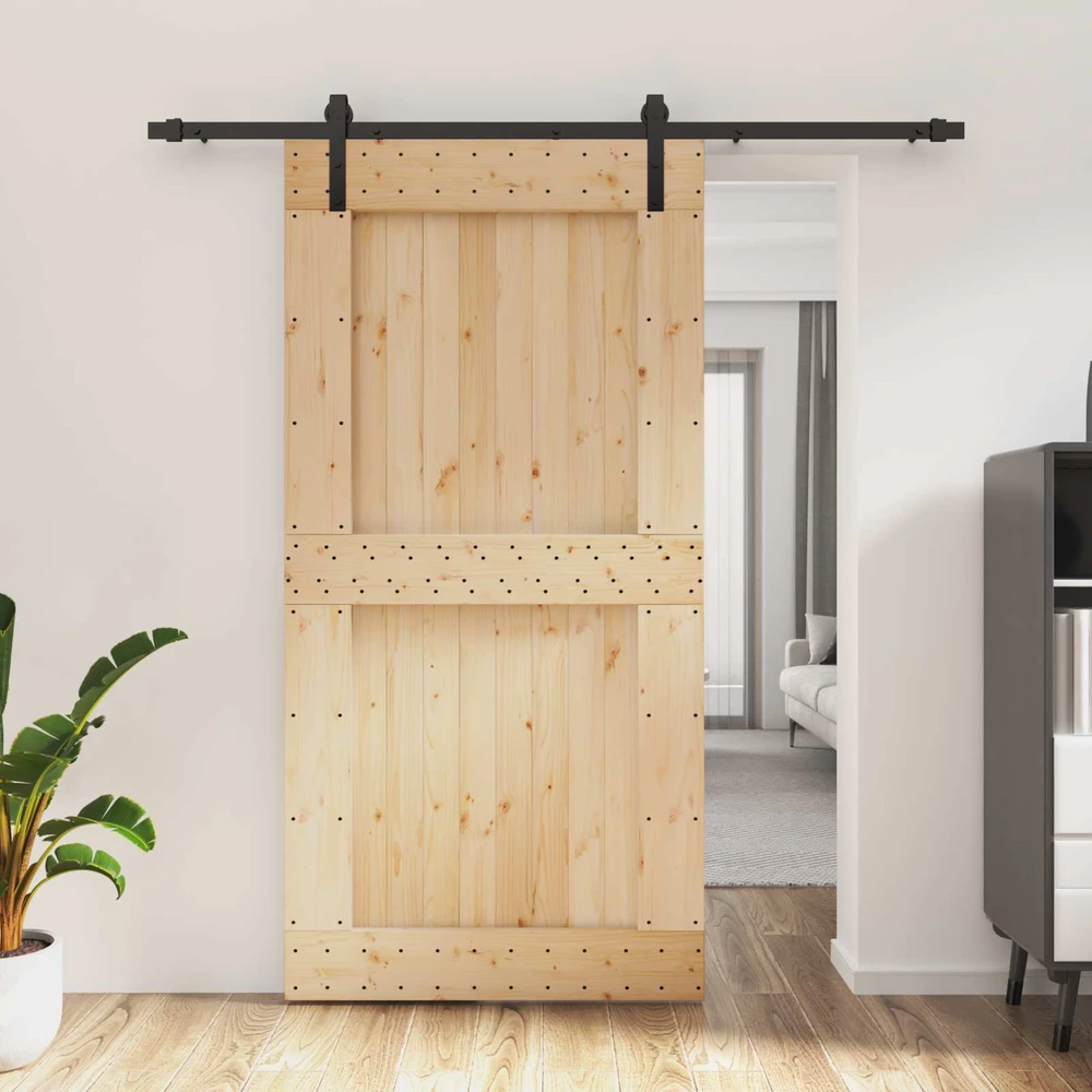 Slankios durys Natūrali ir juoda 100 x 210 cm