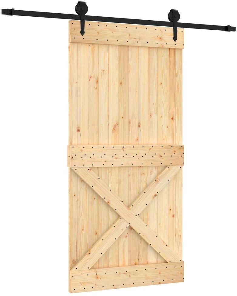 Slankios durys Natūrali ir juoda 100 x 210 cm