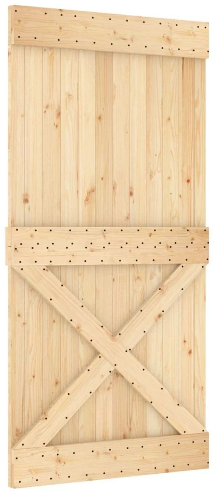 Slankios durys Natūrali ir juoda 100 x 210 cm