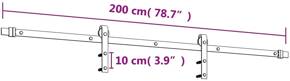 Slankios durys 100 x 210 cm Natūrali ir juoda