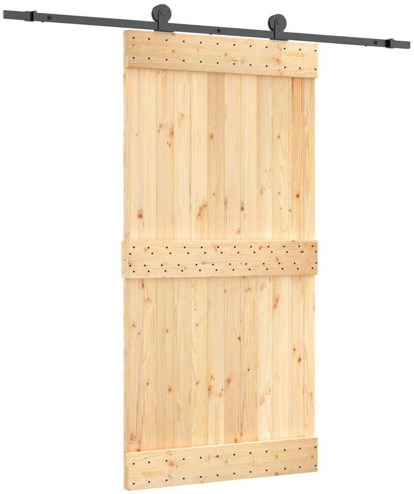 Slankios durys 100 x 210 cm Natūrali ir juoda
