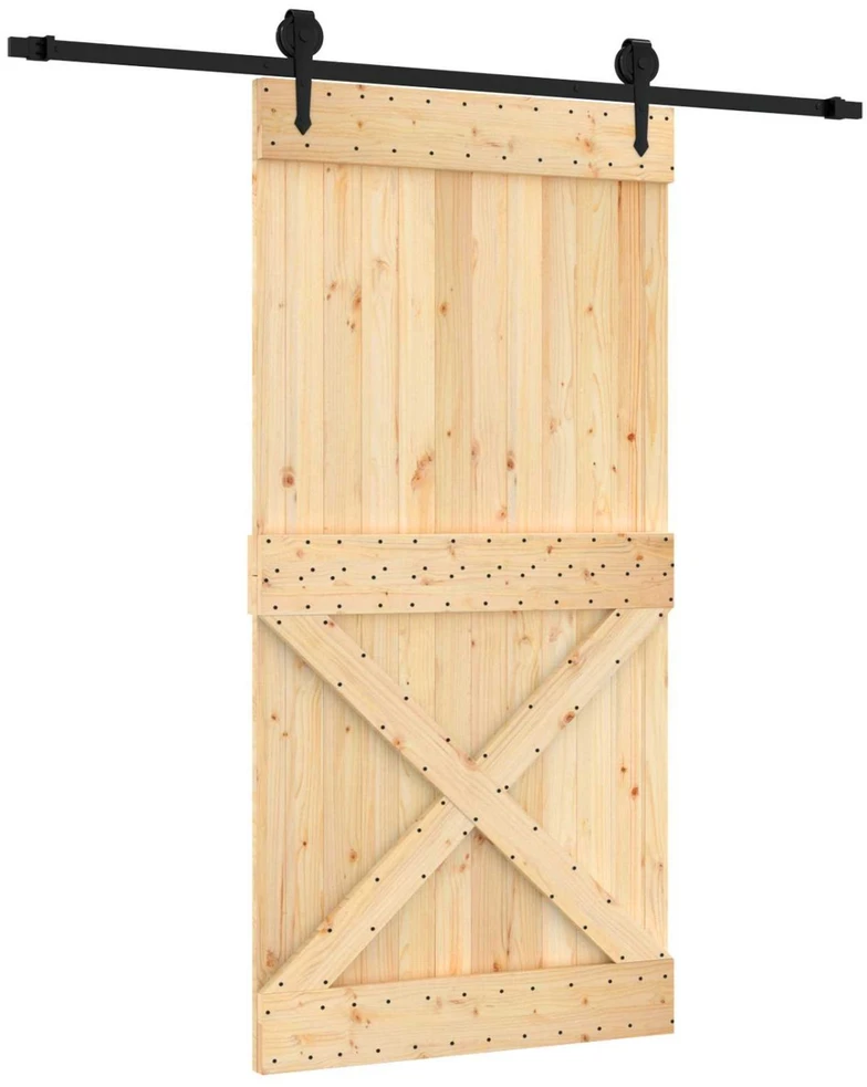 Slankios durys Natūrali ir juoda 100 x 210 cm