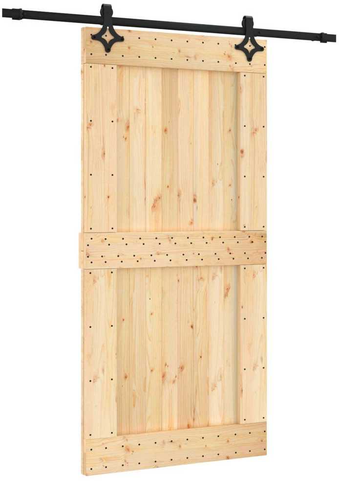 Slankios durys 100 x 210 cm Natūrali ir juoda