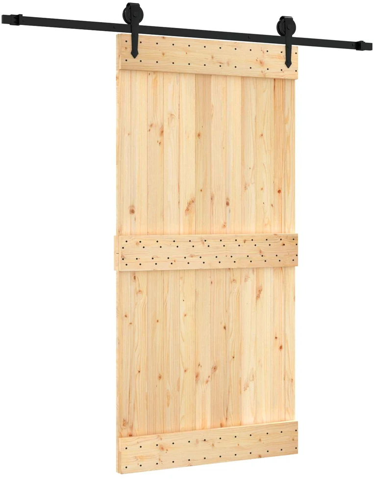 Slankios durys Natūrali ir juoda 100 x 210 cm