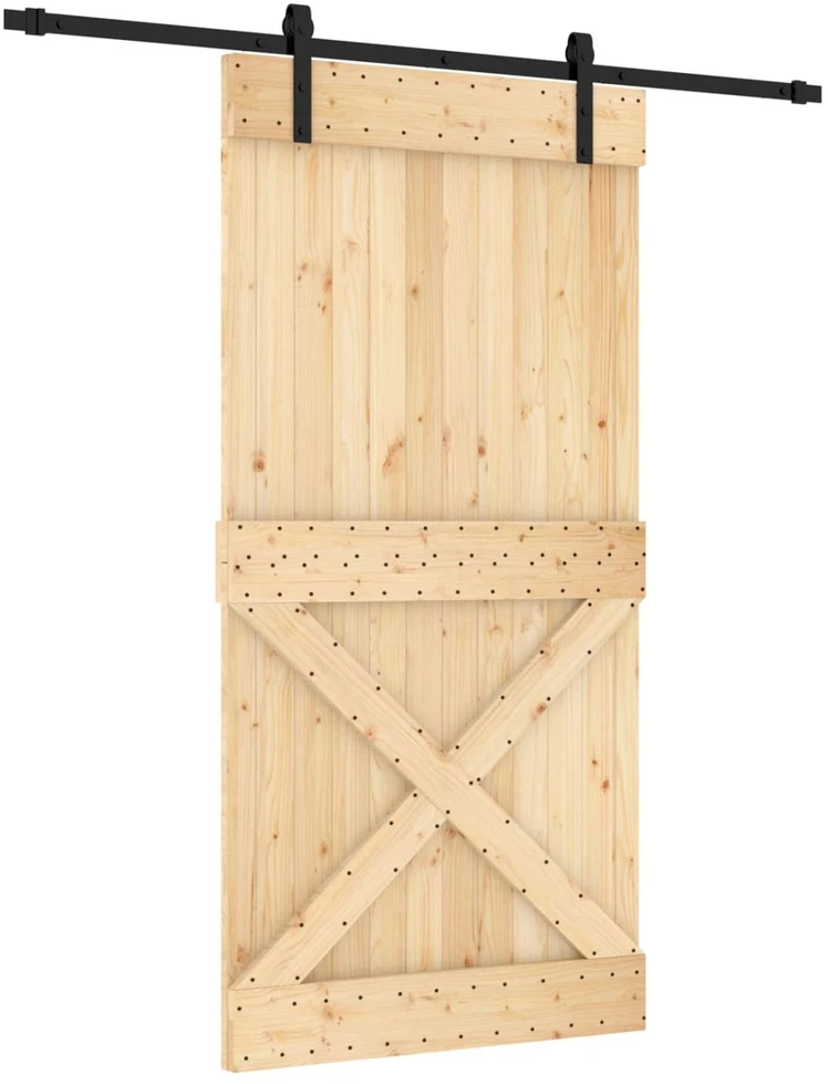 Slankios durys 100 x 210 cm Natūrali ir juoda