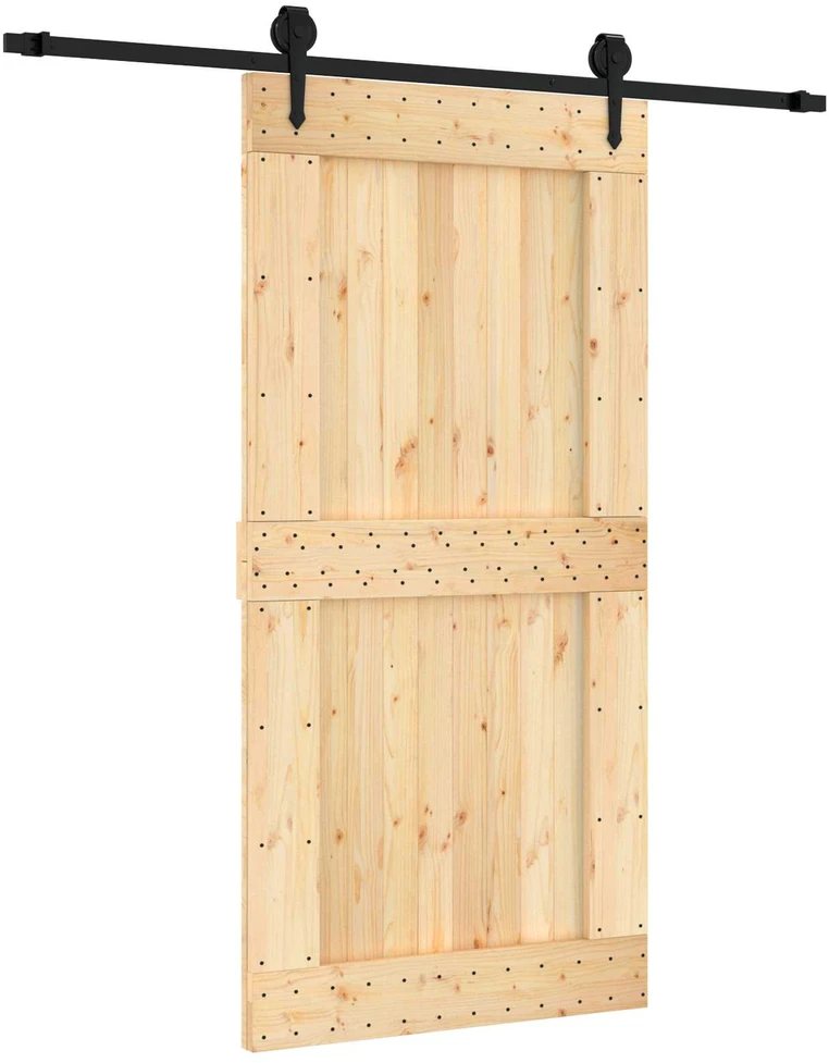 Slankios durys Natūrali ir juoda 100 x 210 cm