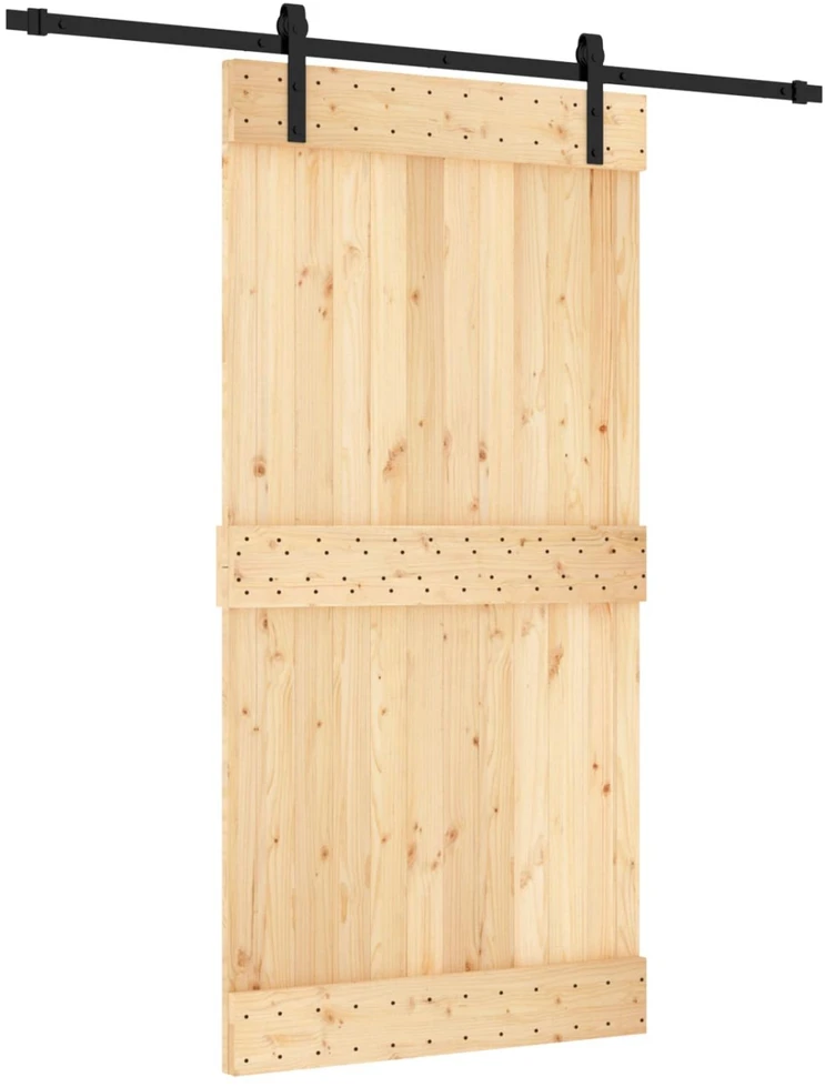 Slankios durys 100 x 210 cm Natūrali ir juoda