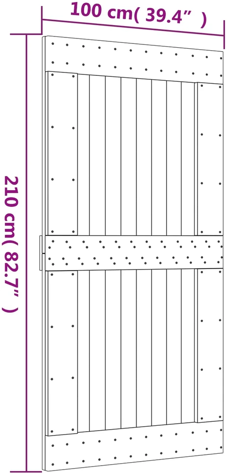 Slankios durys Natūrali ir juoda 100 x 210 cm