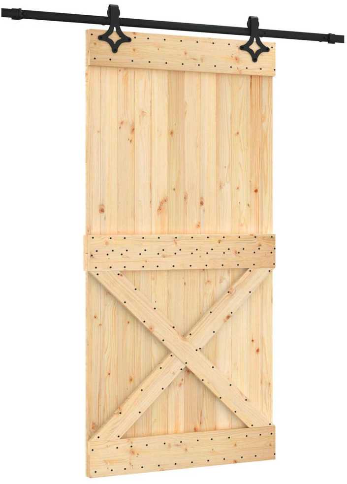 Slankios durys 100 x 210 cm Natūrali ir juoda