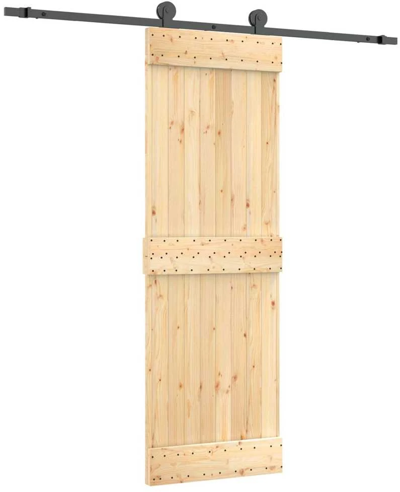 Slankios durys 70 x 210 cm Natūrali ir juoda