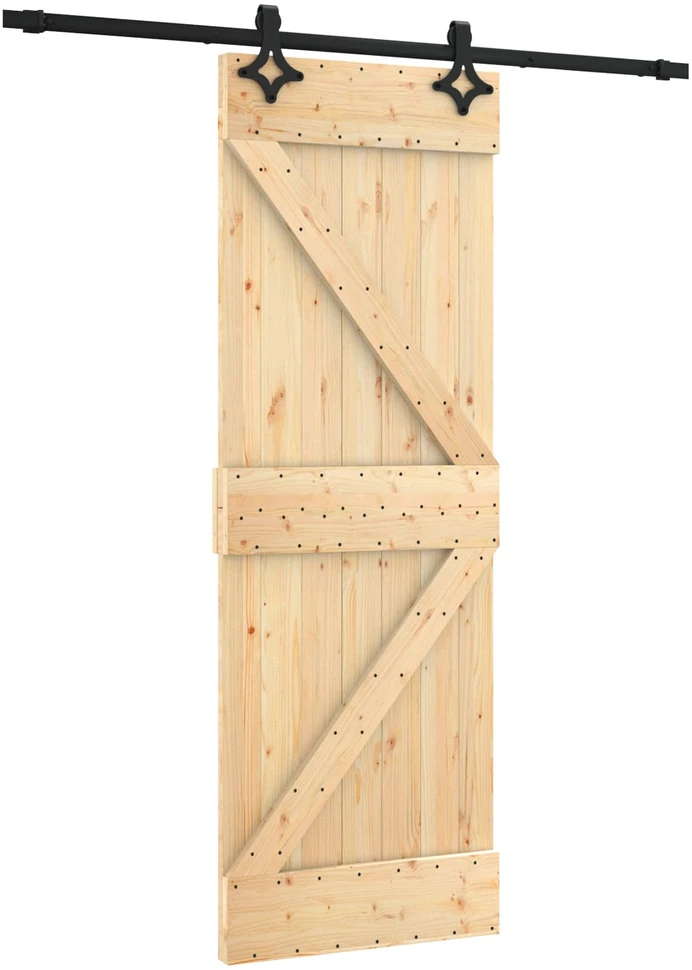Slankios durys Natūrali ir juoda 70 x 210 cm