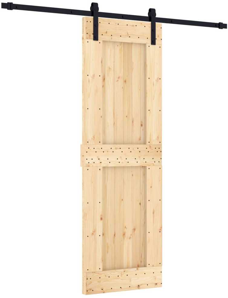 Slankios durys 70 x 210 cm Natūrali ir juoda