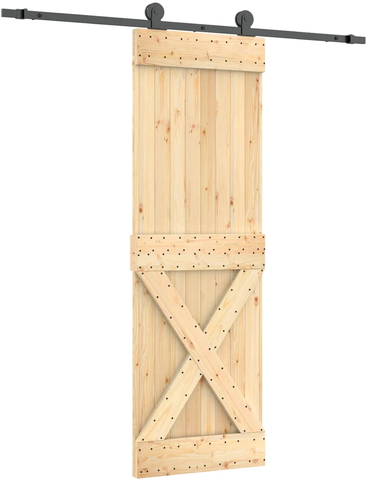 Slankios durys Natūrali ir juoda 70 x 210 cm