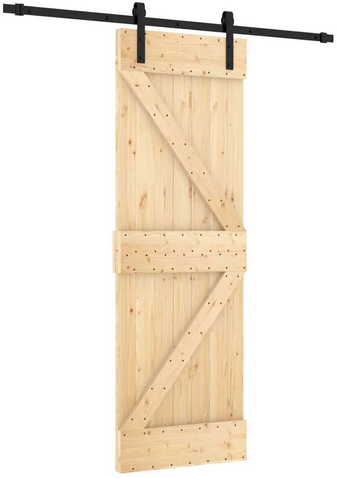 Slankios durys 70 x 210 cm Natūrali ir juoda