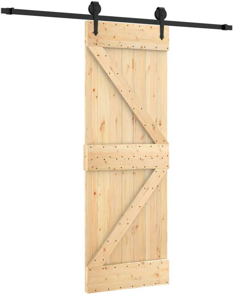 Slankios durys Natūrali ir juoda 70 x 210 cm