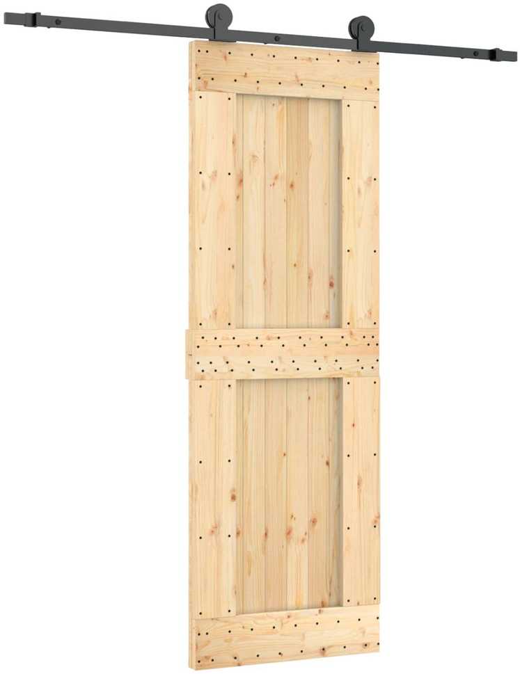 Slankios durys 70 x 210 cm Natūrali ir juoda
