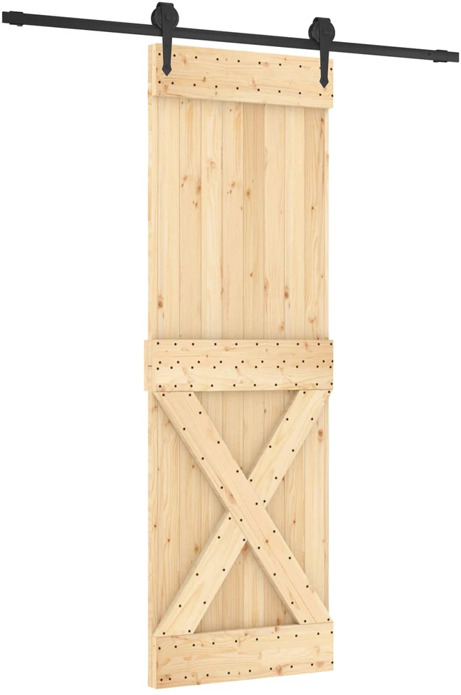 Slankios durys Natūrali ir juoda 70 x 210 cm
