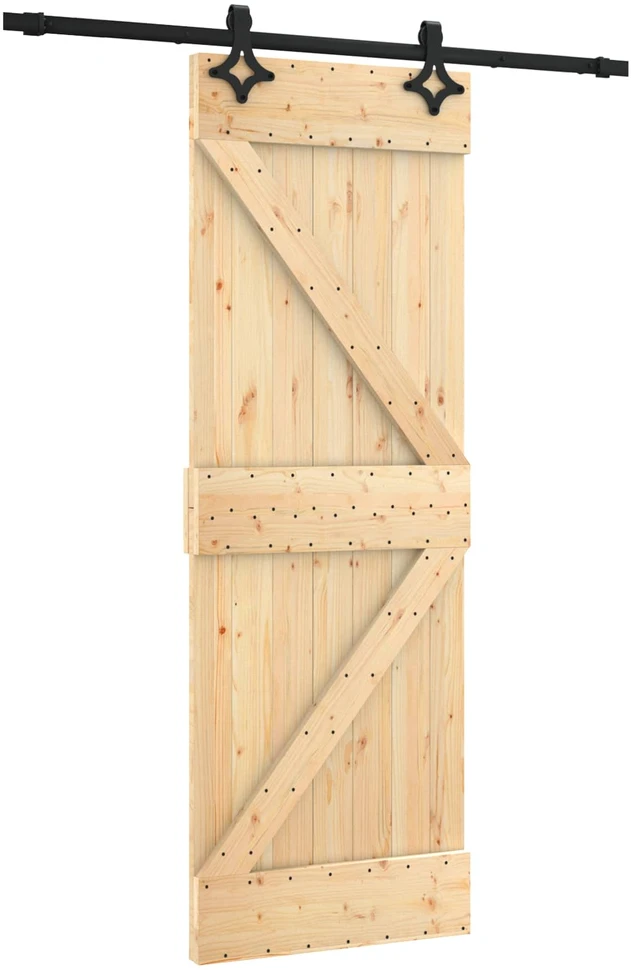Slankios durys Natūrali ir juoda 70 x 210 cm