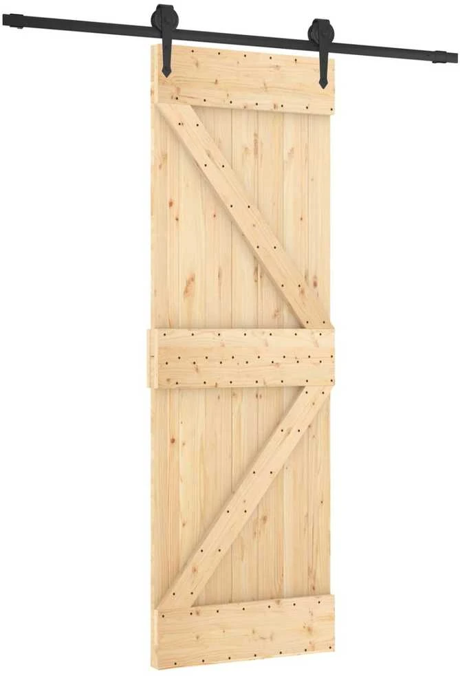 Slankios durys 70 x 210 cm Natūrali ir juoda