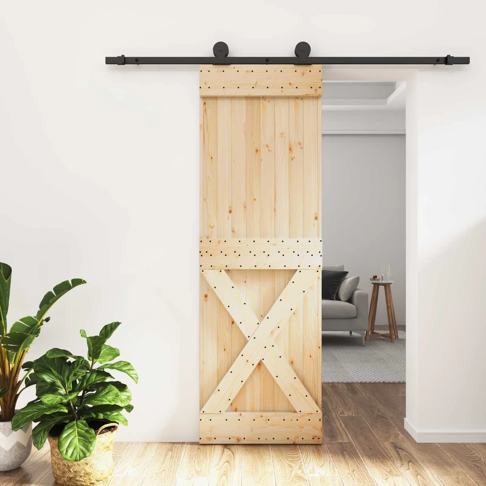 Slankios durys Natūrali ir juoda 70 x 210 cm