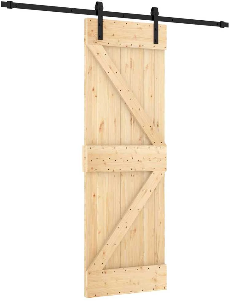Slankios durys 70 x 210 cm Natūrali ir juoda