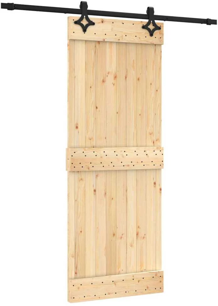 Slankios durys 80 x 210 cm Natūrali ir juoda