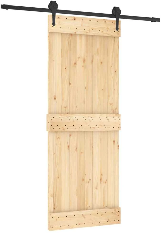 Slankios durys 80 x 210 cm Natūrali ir juoda