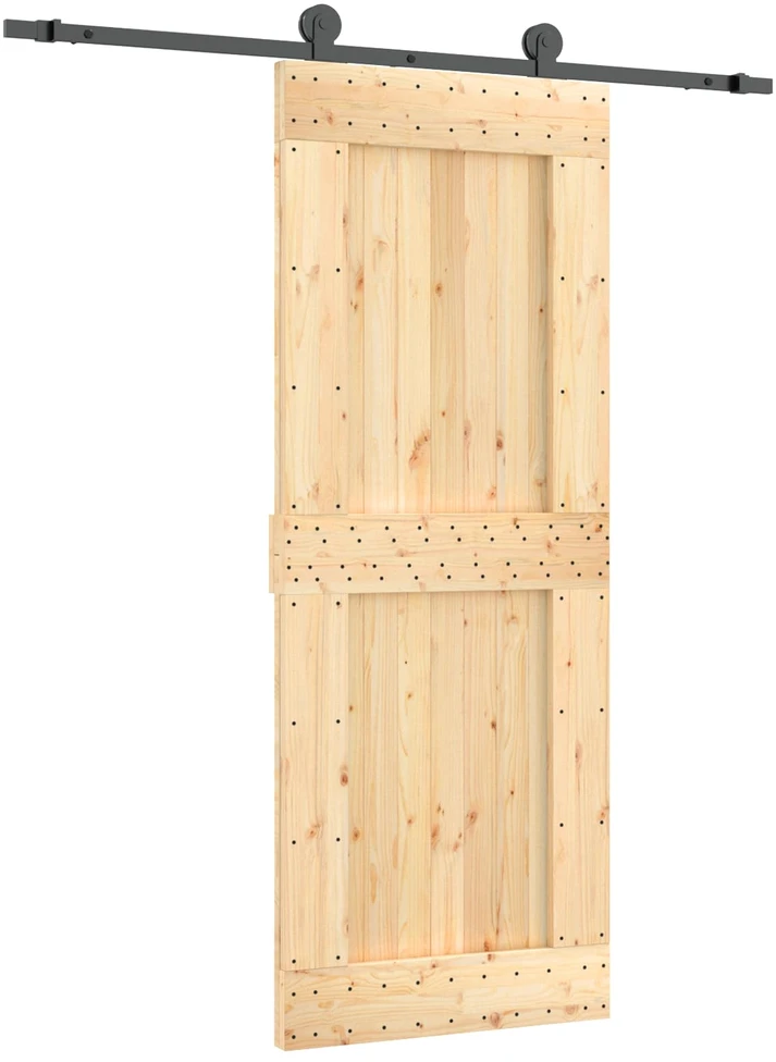 Slankios durys Natūrali ir juoda 80 x 210 cm