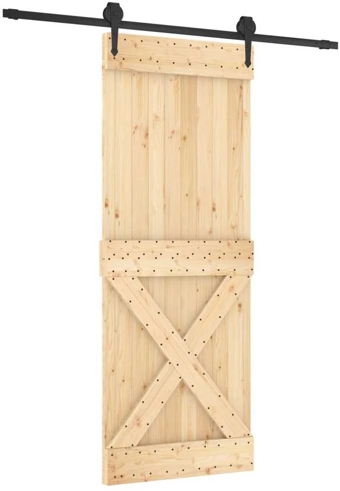 Slankios durys 80 x 210 cm Natūrali ir juoda