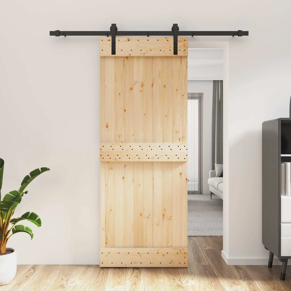 Slankios durys Natūrali ir juoda 80 x 210 cm