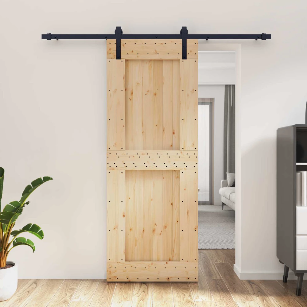 Slankios durys Natūrali ir juoda 80 x 210 cm