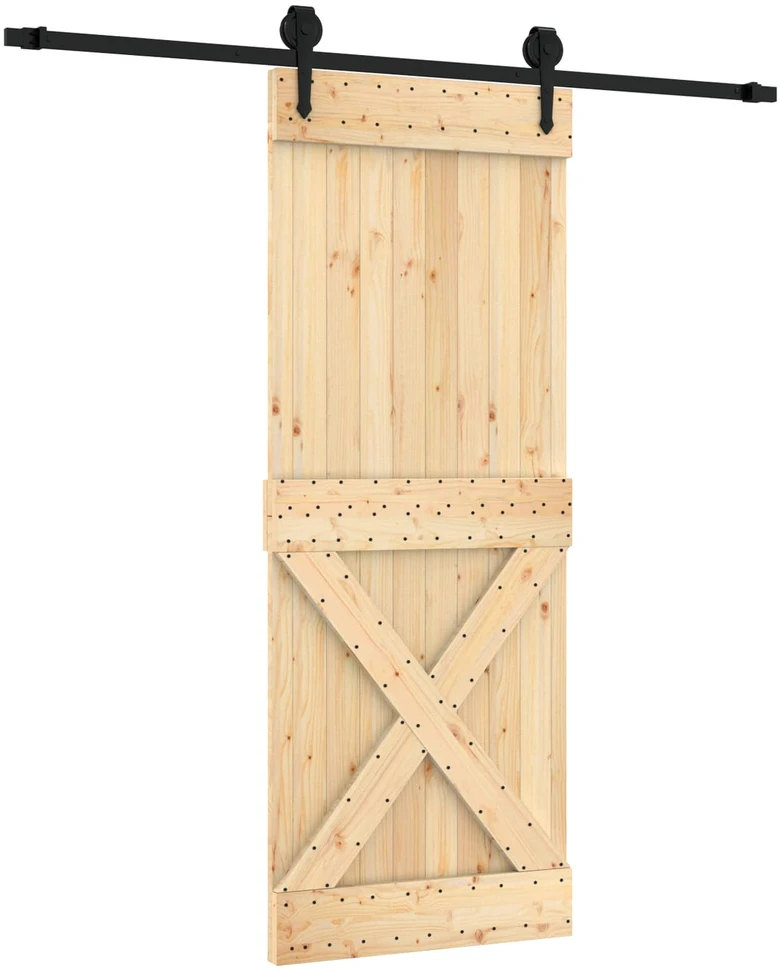 Slankios durys Natūrali ir juoda 80 x 210 cm