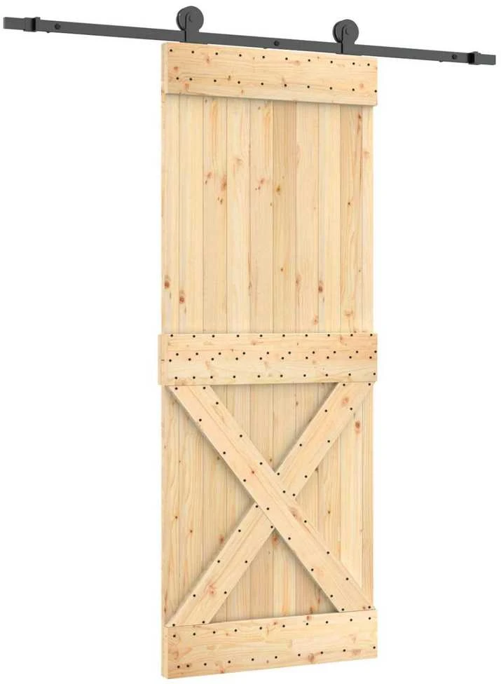 Slankios durys 80 x 210 cm Natūrali ir juoda