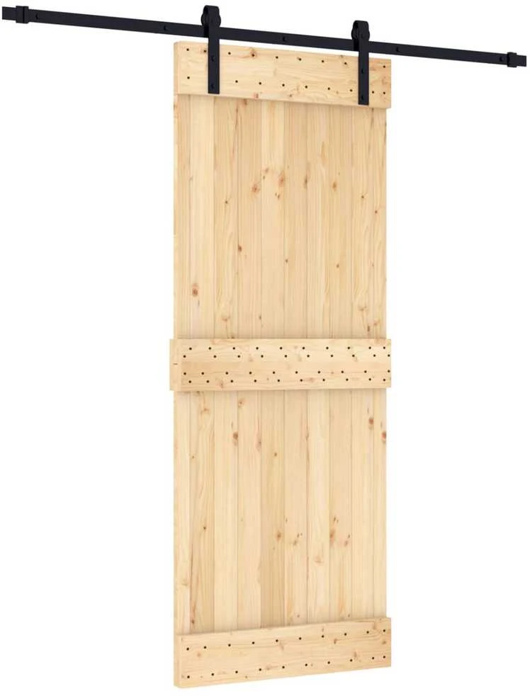 Slankios durys Natūrali ir juoda 80 x 210 cm
