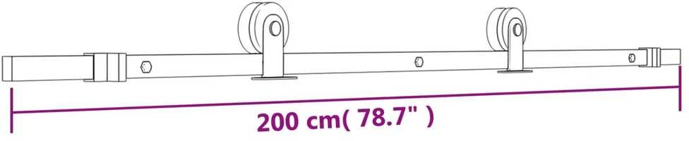 Slankios durys 80 x 210 cm Natūrali ir juoda