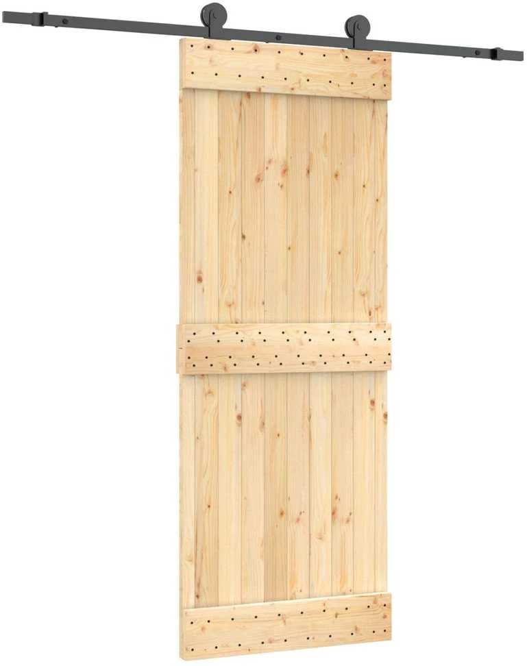 Slankios durys Natūrali ir juoda 80 x 210 cm