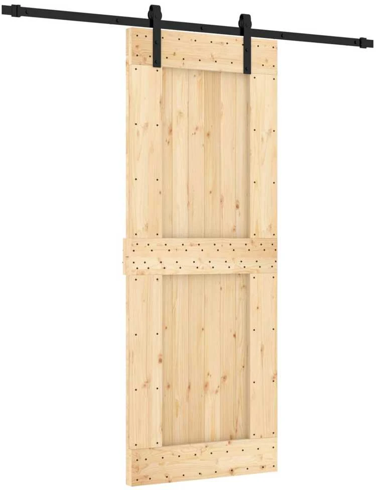 Slankios durys Natūrali ir juoda 80 x 210 cm