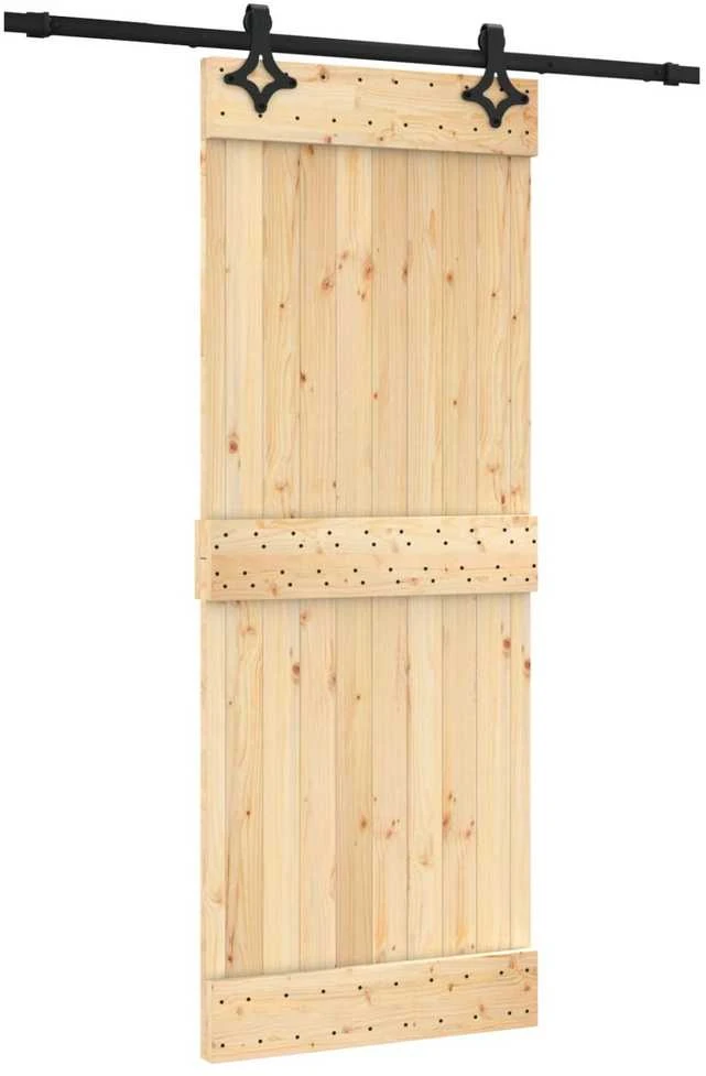 Slankios durys 80 x 210 cm Natūrali ir juoda