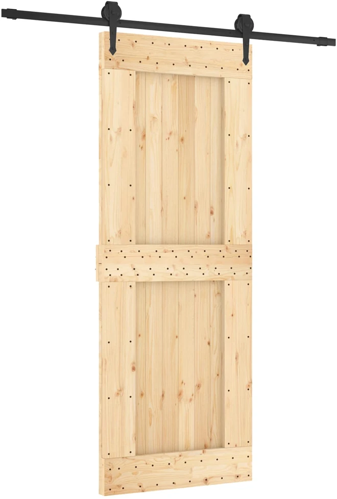 Slankios durys Natūrali ir juoda 80 x 210 cm