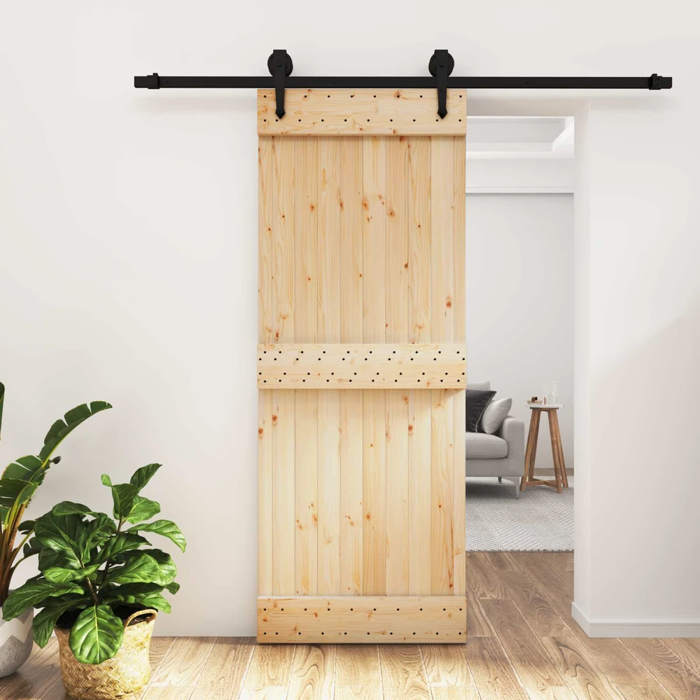 Slankios durys Natūrali ir juoda 80 x 210 cm