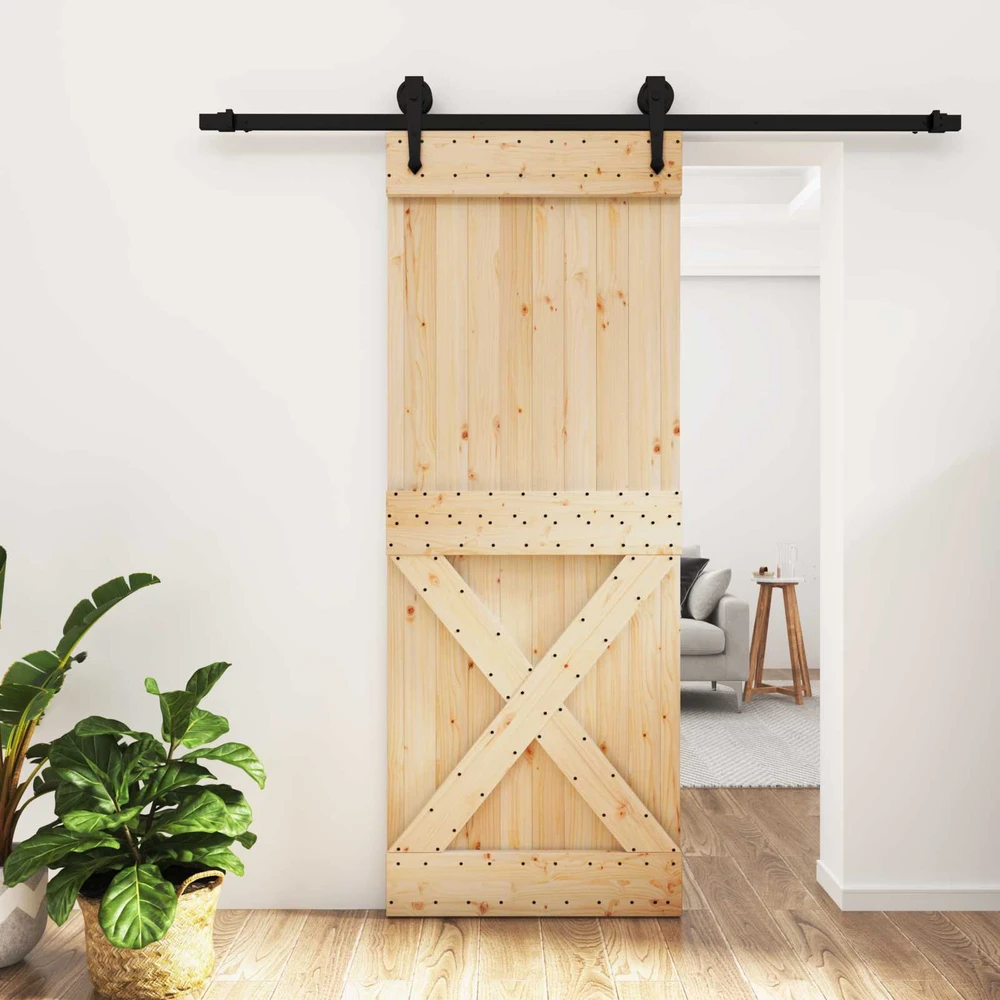 Slankios durys Natūrali ir juoda 80 x 210 cm