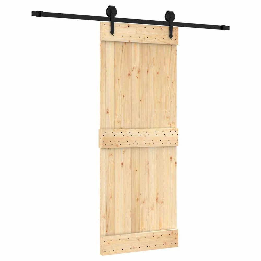 Slankios durys Natūrali ir juoda 80 x 210 cm
