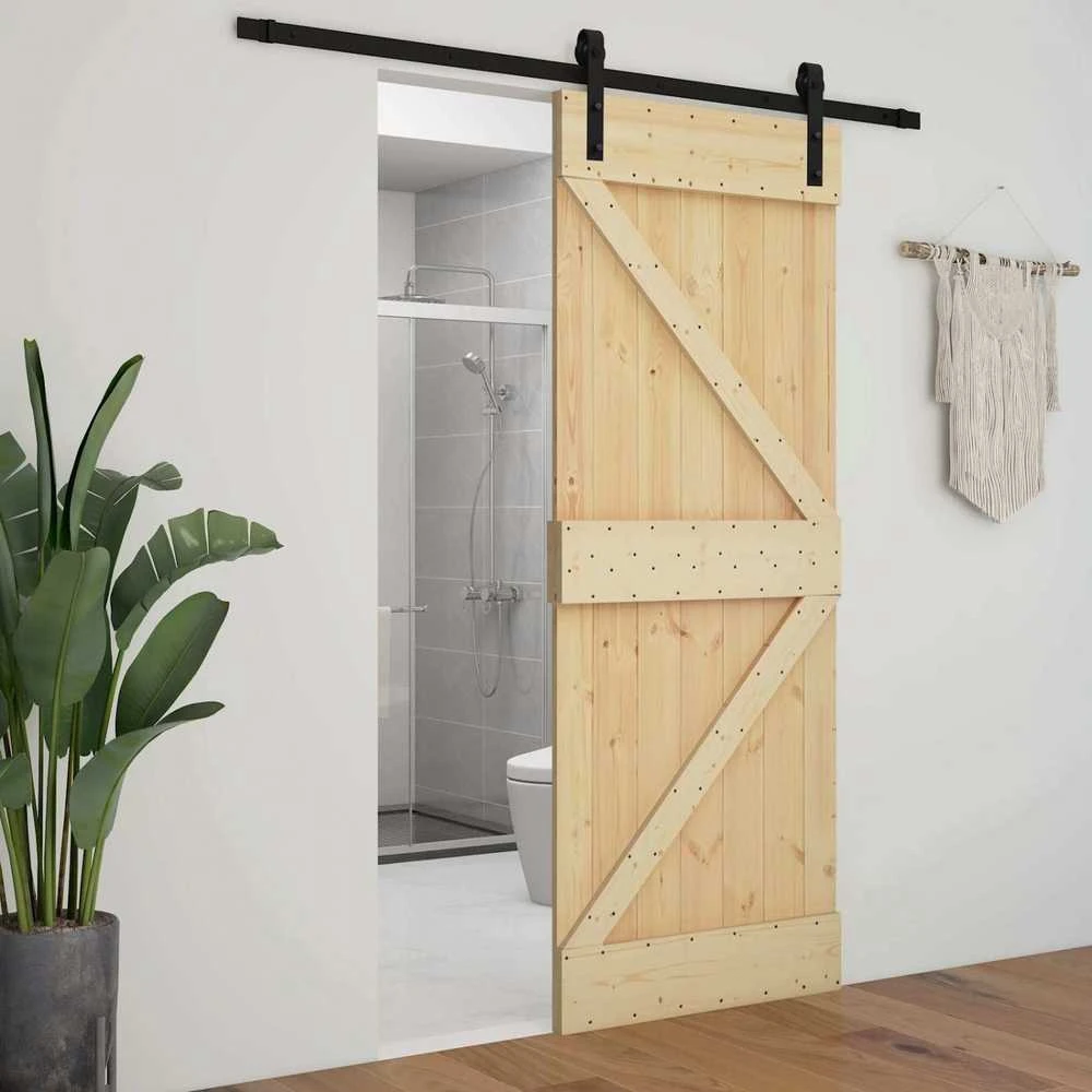 Slankios durys 80 x 210 cm Pušies medienos masyvas
