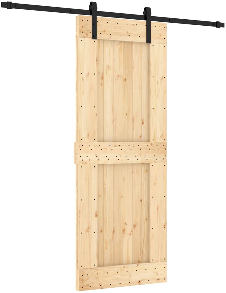 Slankios durys Natūrali ir juoda 80 x 210 cm