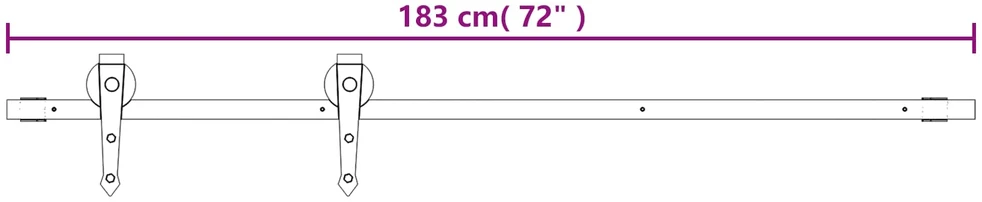 Slankios durys Natūrali ir juoda 80 x 210 cm