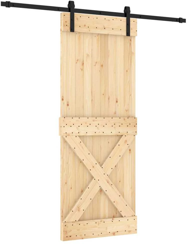 Slankios durys 80 x 210 cm Natūrali ir juoda